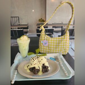 NWT BAGGU MINI NYLON SHOULDER BAG IN PINK PISTACHIO PIXEL